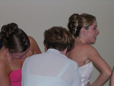 Big heavy dresses take a lot of work to put on.